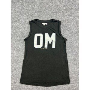 Spiritual Gangsta Charka Tank Top Women's XS Black Gold 'OM' Polyester Blend